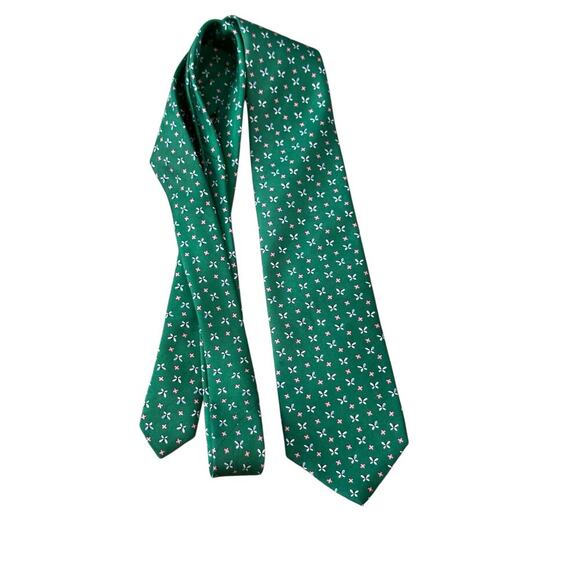 Brooks Brothers 346 Men's Green Butterfly Print Pure Silk Necktie - Picture 7 of 7